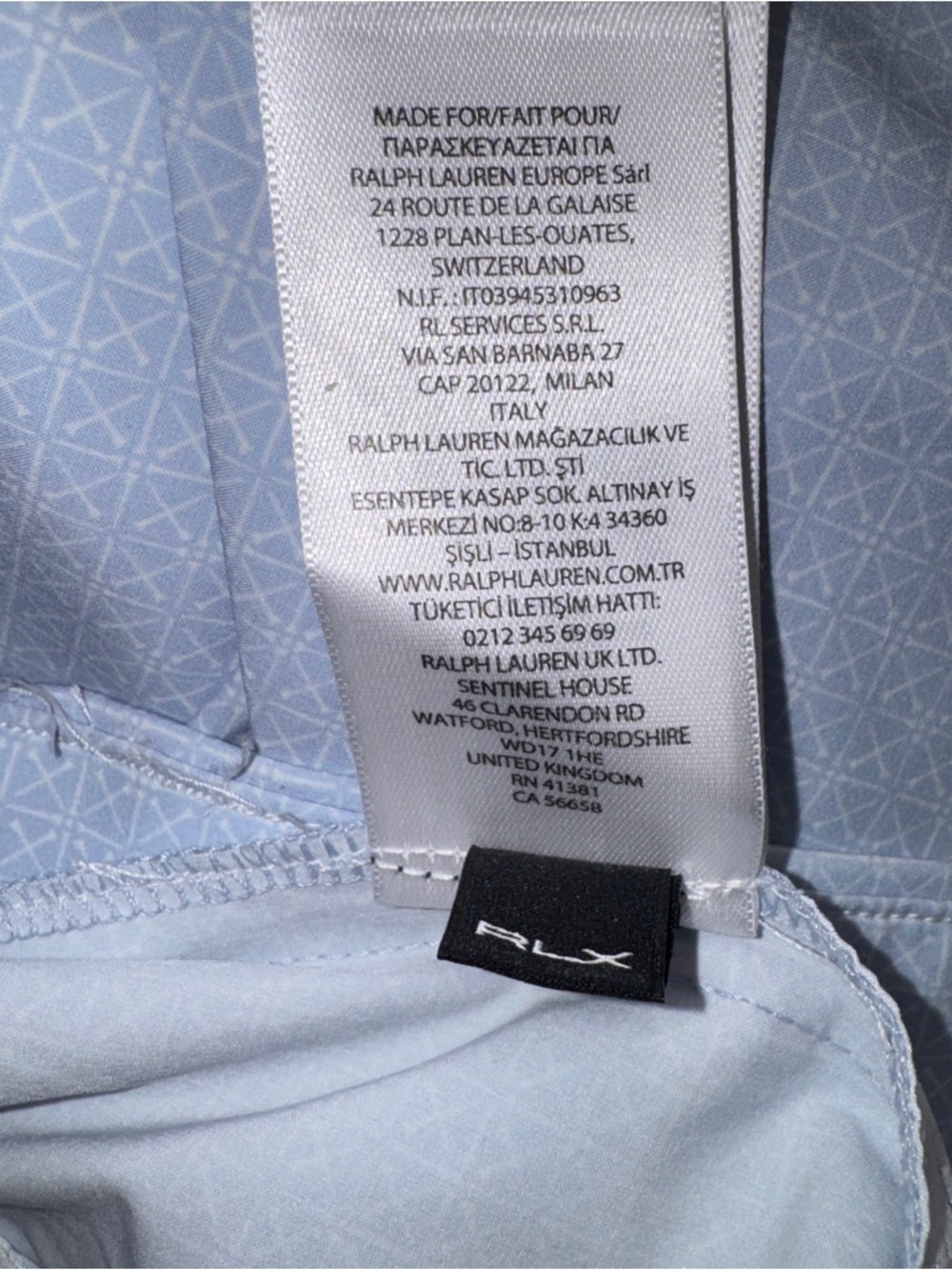 NWT RLX Ralph Lauren Golf Pants 34x32 Light Blue Tailored Fit Water Repellent - Picture 10 of 16